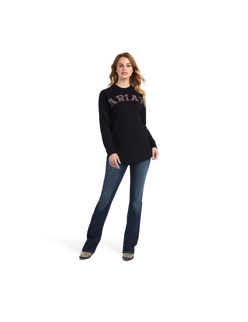 Tops Ariat REAL Oversized Mujer Negras | NQJT19428