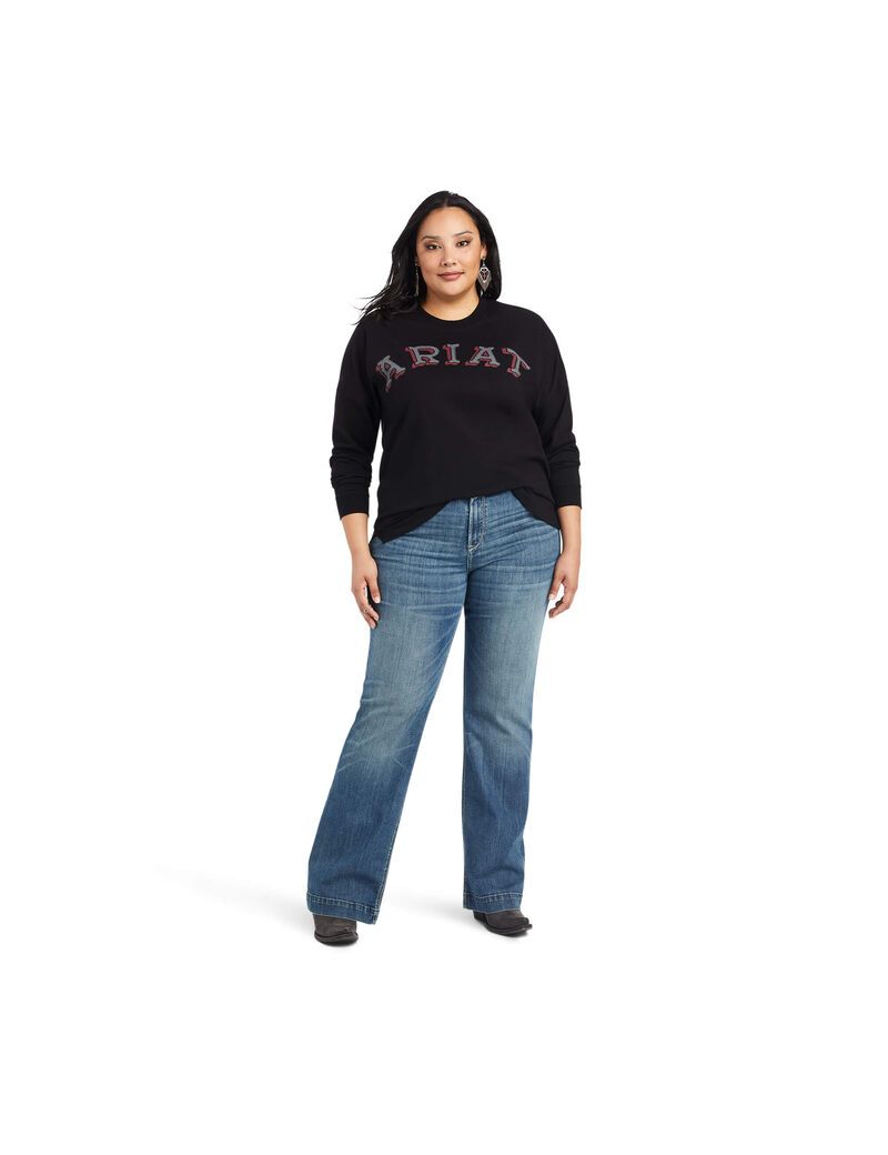 Tops Ariat REAL Oversized Mujer Negras | NQJT19428