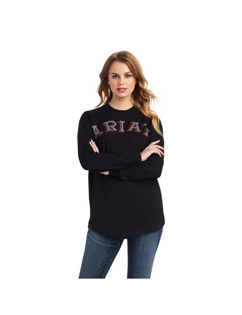 Tops Ariat REAL Oversized Mujer Negras | NQJT19428