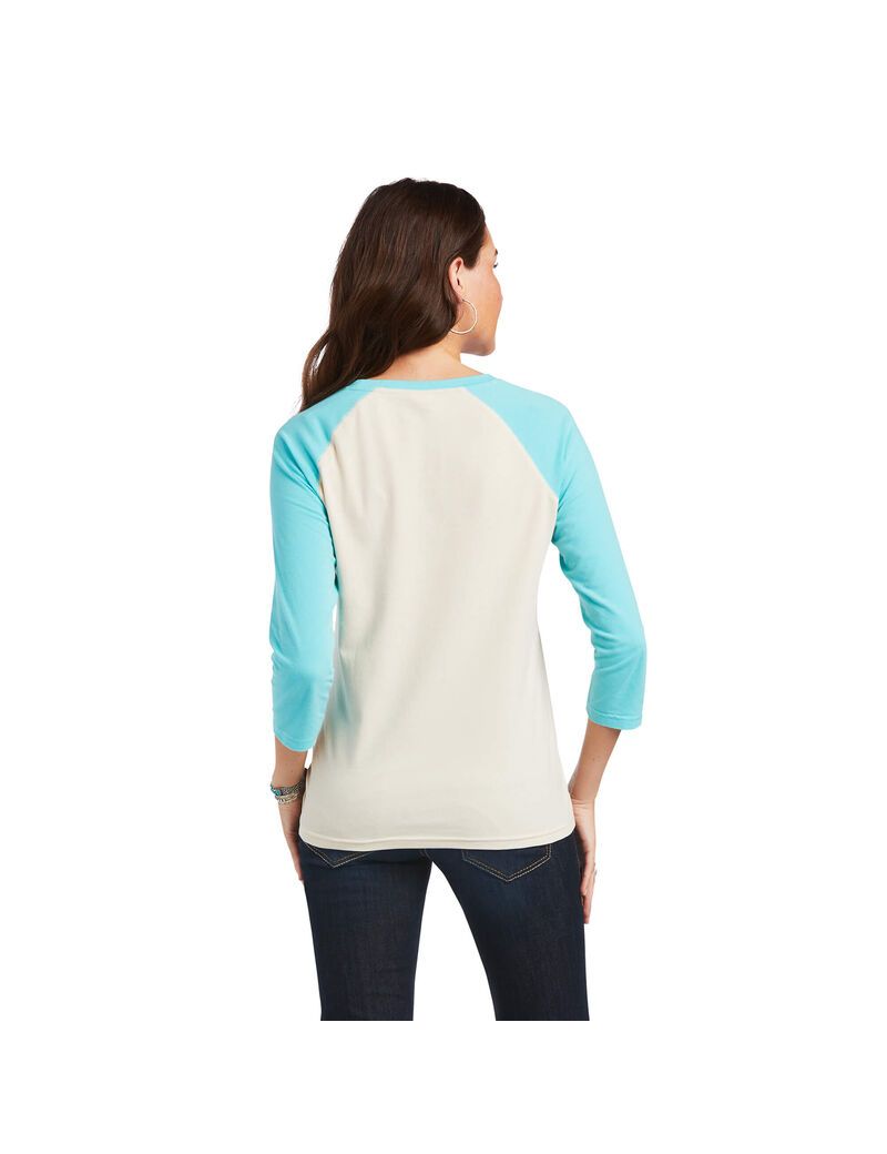 Tops Ariat REAL Shadow Logo Tee Mujer Blancas | MLHO49035