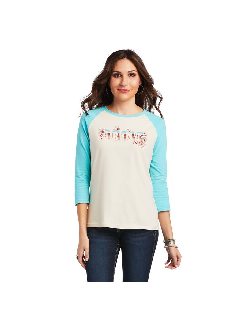 Tops Ariat REAL Shadow Logo Tee Mujer Blancas | MLHO49035