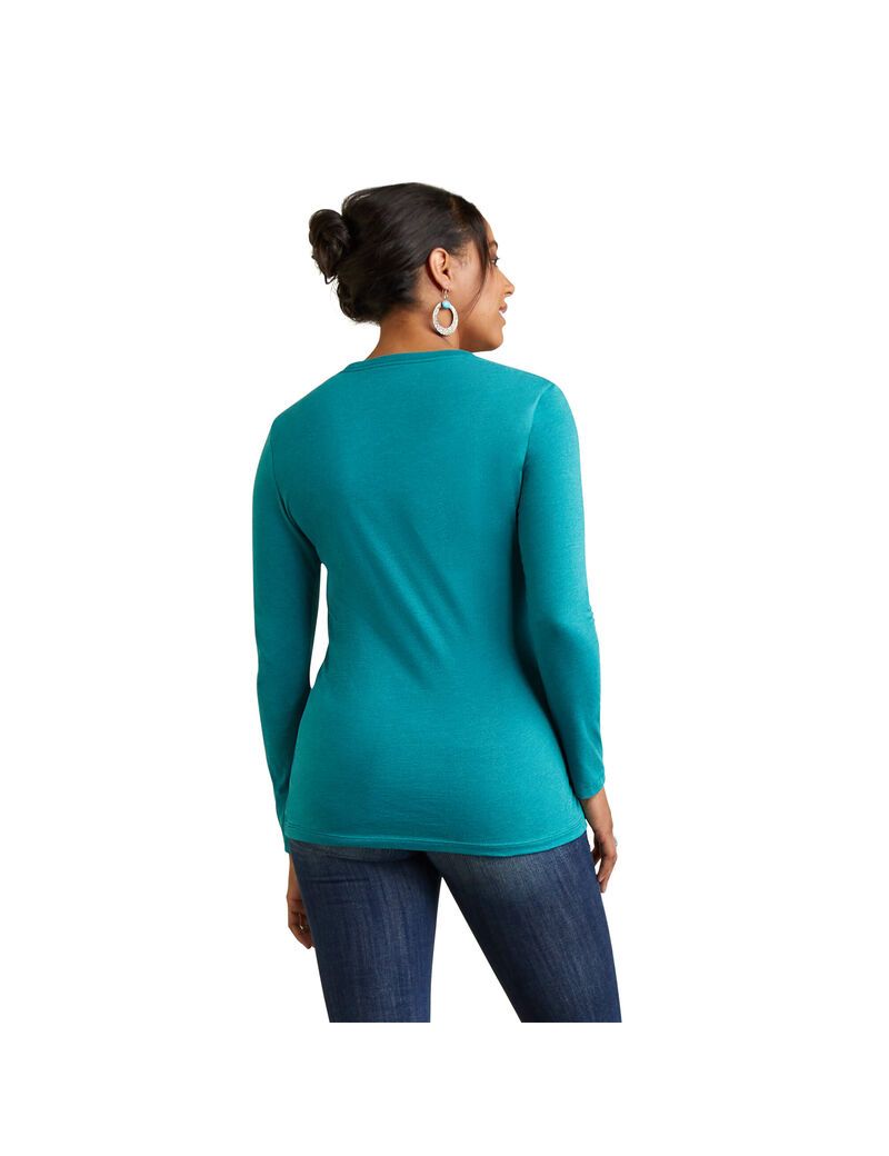 Tops Ariat Serape Estilo Mujer Turquesa Verde | OIQA10374