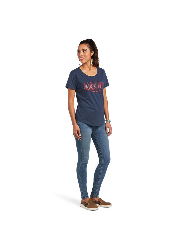 Tops Ariat Sonora Logo Mujer Azul Marino | JAON27186