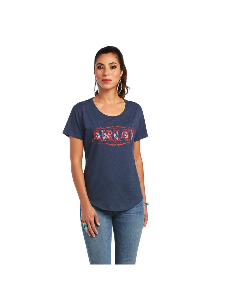 Tops Ariat Sonora Logo Mujer Azul Marino | JAON27186