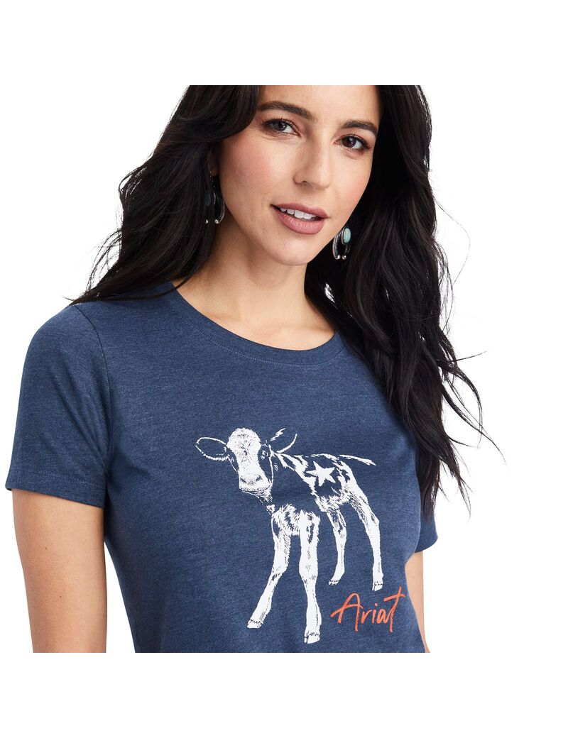 Tops Ariat Star Calf Tee Mujer Azul Marino | VAMK13094