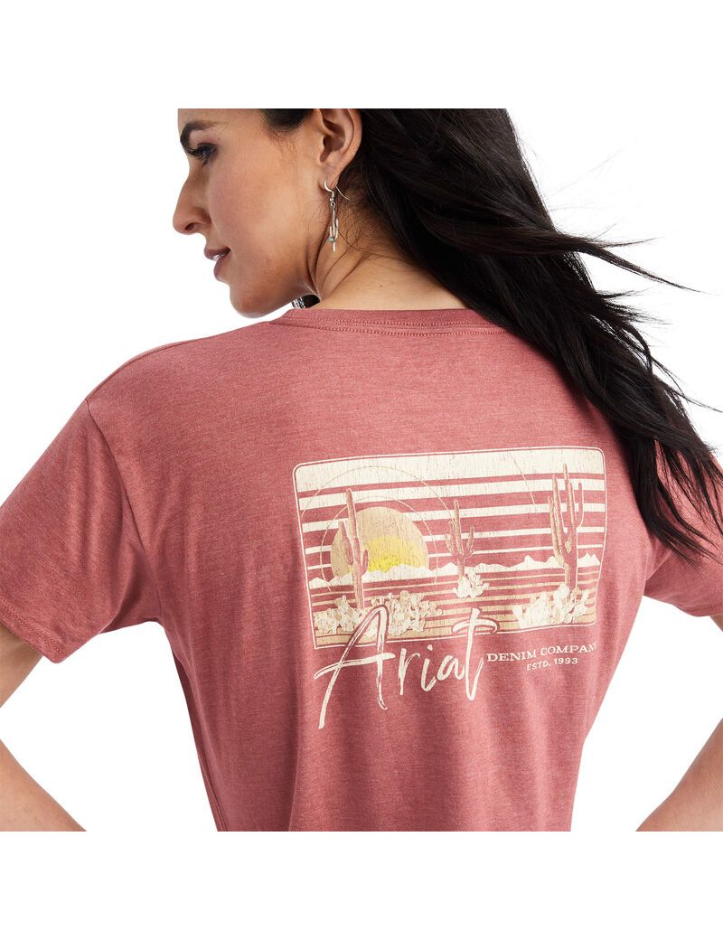 Tops Ariat Sunset Lockup Tee Mujer Rojas | SDGL19867