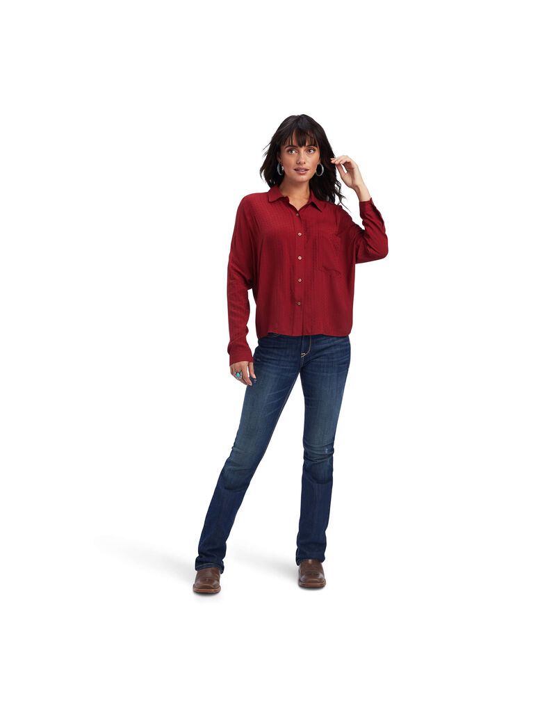 Tops Ariat Valley of Fire Mujer Naranjas Rosas | JADH38694