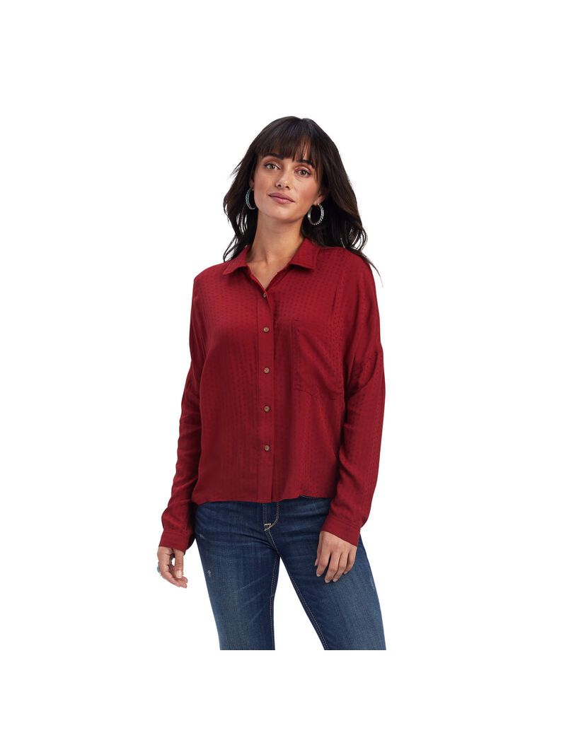 Tops Ariat Valley of Fire Mujer Naranjas Rosas | JADH38694